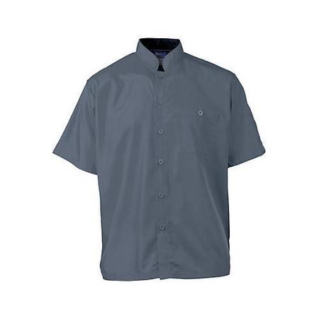 KNG 3XL Men's Active Slate Short Sleeve Chef Shirt 2126SLBK3XL